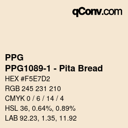 Color code: PPG - PPG1089-1 - Pita Bread | qconv.com
