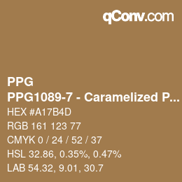 Color code: PPG - PPG1089-7 - Caramelized Pecan | qconv.com