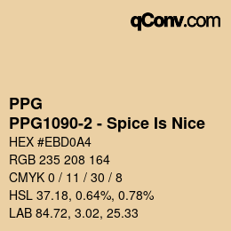 Color code: PPG - PPG1090-2 - Spice Is Nice | qconv.com