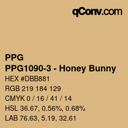 カラーコード: PPG - PPG1090-3 - Honey Bunny | qconv.com