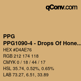 Color code: PPG - PPG1090-4 - Drops Of Honey | qconv.com