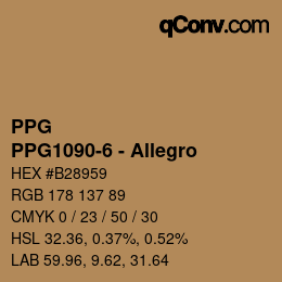 Color code: PPG - PPG1090-6 - Allegro | qconv.com