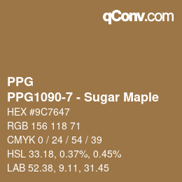 Código de color: PPG - PPG1090-7 - Sugar Maple | qconv.com