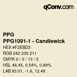 Color code: PPG - PPG1091-1 - Candlewick | qconv.com