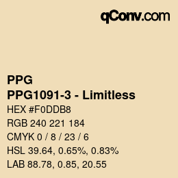 カラーコード: PPG - PPG1091-3 - Limitless | qconv.com