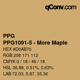 カラーコード: PPG - PPG1091-5 - More Maple | qconv.com