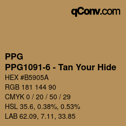 カラーコード: PPG - PPG1091-6 - Tan Your Hide | qconv.com