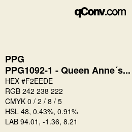 Code couleur: PPG - PPG1092-1 - Queen Anne´s Lace | qconv.com