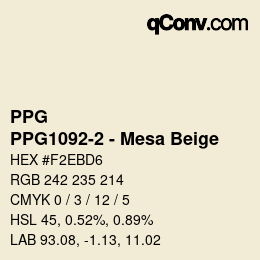 Farbcode: PPG - PPG1092-2 - Mesa Beige | qconv.com
