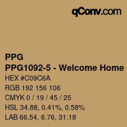 Color code: PPG - PPG1092-5 - Welcome Home | qconv.com