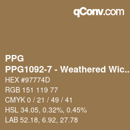 Color code: PPG - PPG1092-7 - Weathered Wicker | qconv.com