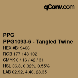 カラーコード: PPG - PPG1093-6 - Tangled Twine | qconv.com