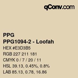 Color code: PPG - PPG1094-2 - Loofah | qconv.com