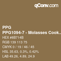 Color code: PPG - PPG1094-7 - Molasses Cookie | qconv.com