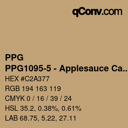 Color code: PPG - PPG1095-5 - Applesauce Cake | qconv.com