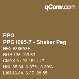 Color code: PPG - PPG1095-7 - Shaker Peg | qconv.com