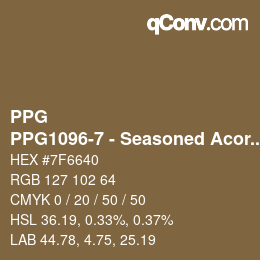 カラーコード: PPG - PPG1096-7 - Seasoned Acorn | qconv.com