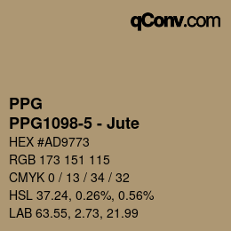 カラーコード: PPG - PPG1098-5 - Jute | qconv.com