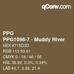 カラーコード: PPG - PPG1098-7 - Muddy River | qconv.com