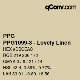 Color code: PPG - PPG1099-3 - Lovely Linen | qconv.com