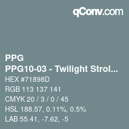 Código de color: PPG - PPG10-03 - Twilight Stroll | qconv.com