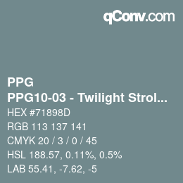 カラーコード: PPG - PPG10-03 - Twilight Stroll | qconv.com