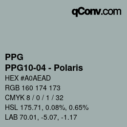 カラーコード: PPG - PPG10-04 - Polaris | qconv.com