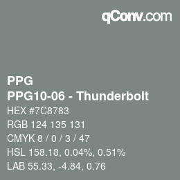 Código de color: PPG - PPG10-06 - Thunderbolt | qconv.com