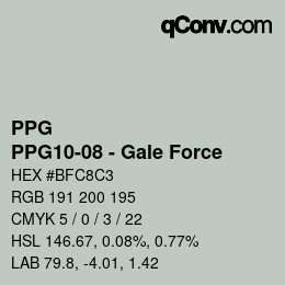 Código de color: PPG - PPG10-08 - Gale Force | qconv.com