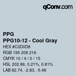 Color code: PPG - PPG10-12 - Cool Gray | qconv.com
