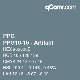 Farbcode: PPG - PPG10-16 - Artifact | qconv.com