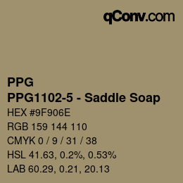 Código de color: PPG - PPG1102-5 - Saddle Soap | qconv.com