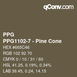 Farbcode: PPG - PPG1102-7 - Pine Cone | qconv.com