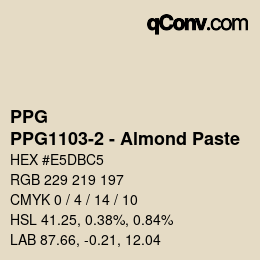 Color code: PPG - PPG1103-2 - Almond Paste | qconv.com