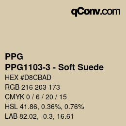 Color code: PPG - PPG1103-3 - Soft Suede | qconv.com