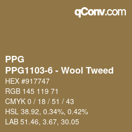 Color code: PPG - PPG1103-6 - Wool Tweed | qconv.com