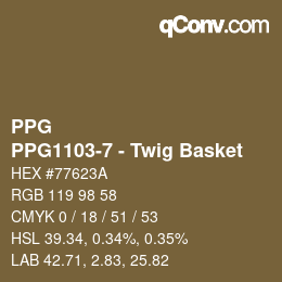 Código de color: PPG - PPG1103-7 - Twig Basket | qconv.com