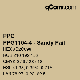 Color code: PPG - PPG1104-4 - Sandy Pail | qconv.com