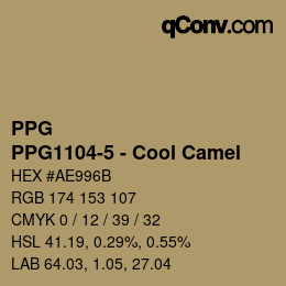 カラーコード: PPG - PPG1104-5 - Cool Camel | qconv.com