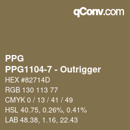 Color code: PPG - PPG1104-7 - Outrigger | qconv.com