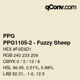 Code couleur: PPG - PPG1105-2 - Fuzzy Sheep | qconv.com