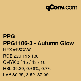 Color code: PPG - PPG1106-3 - Autumn Glow | qconv.com