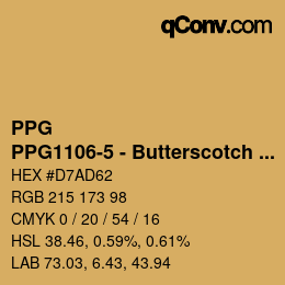 Color code: PPG - PPG1106-5 - Butterscotch Bliss | qconv.com