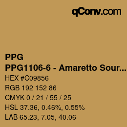 Color code: PPG - PPG1106-6 - Amaretto Sours | qconv.com