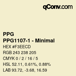 Color code: PPG - PPG1107-1 - Minimal | qconv.com