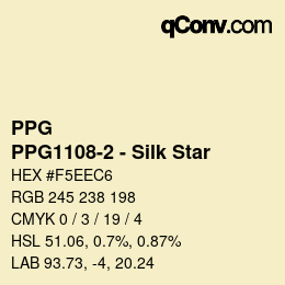 Color code: PPG - PPG1108-2 - Silk Star | qconv.com