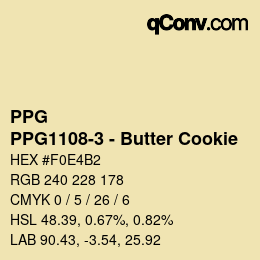Color code: PPG - PPG1108-3 - Butter Cookie | qconv.com