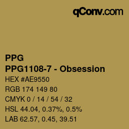 Color code: PPG - PPG1108-7 - Obsession | qconv.com