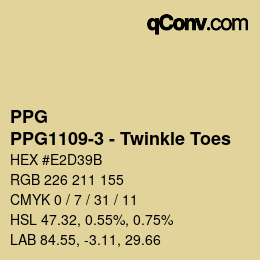 Color code: PPG - PPG1109-3 - Twinkle Toes | qconv.com