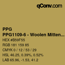 カラーコード: PPG - PPG1109-6 - Woolen Mittens | qconv.com